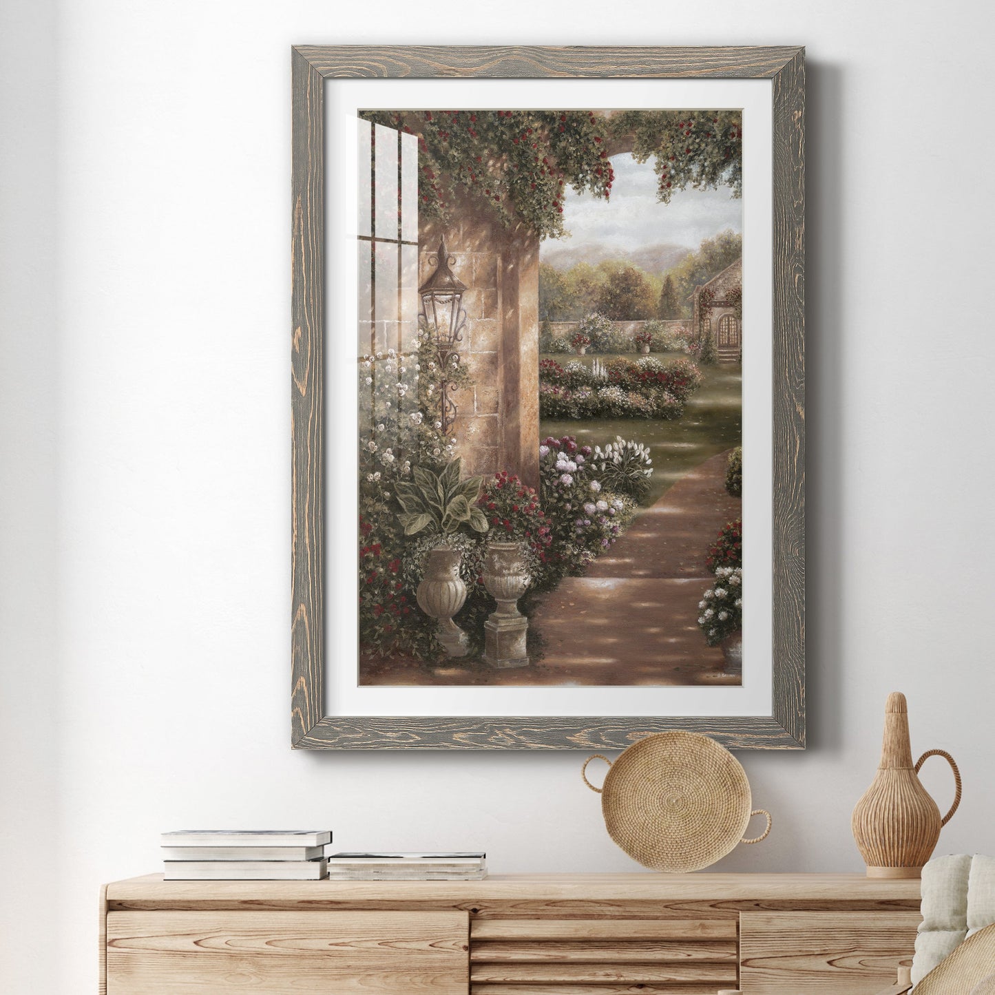 Evening in the Conservatory - Premium Framed Print - Distressed Barnwood Frame - Ready to Hang