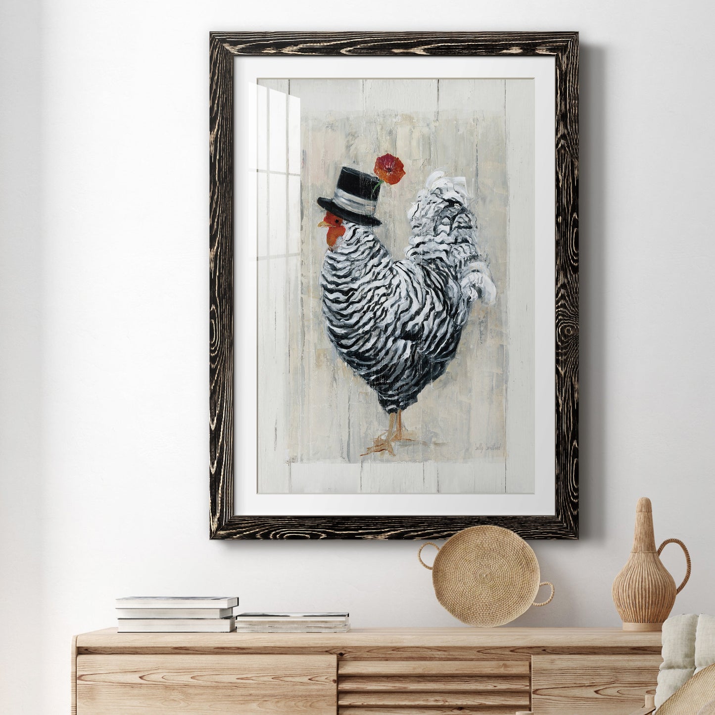 Sunday Best Rooster - Premium Framed Print - Distressed Barnwood Frame - Ready to Hang