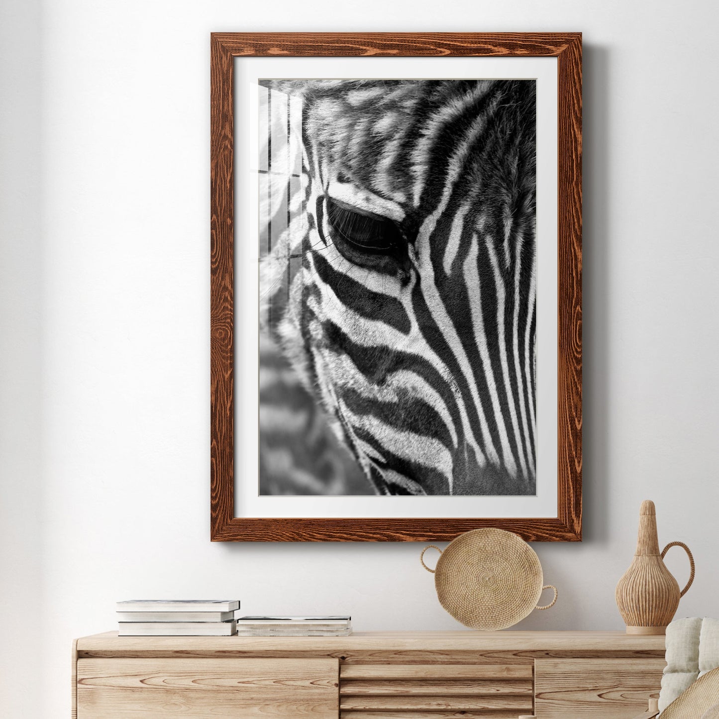 Zebra Colt - Premium Framed Print - Distressed Barnwood Frame - Ready to Hang