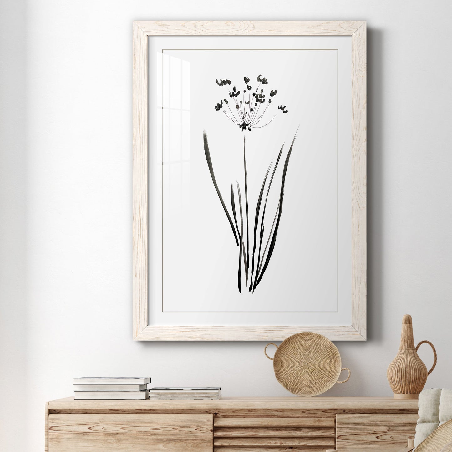 Inky Botanical II - Premium Framed Print - Distressed Barnwood Frame - Ready to Hang