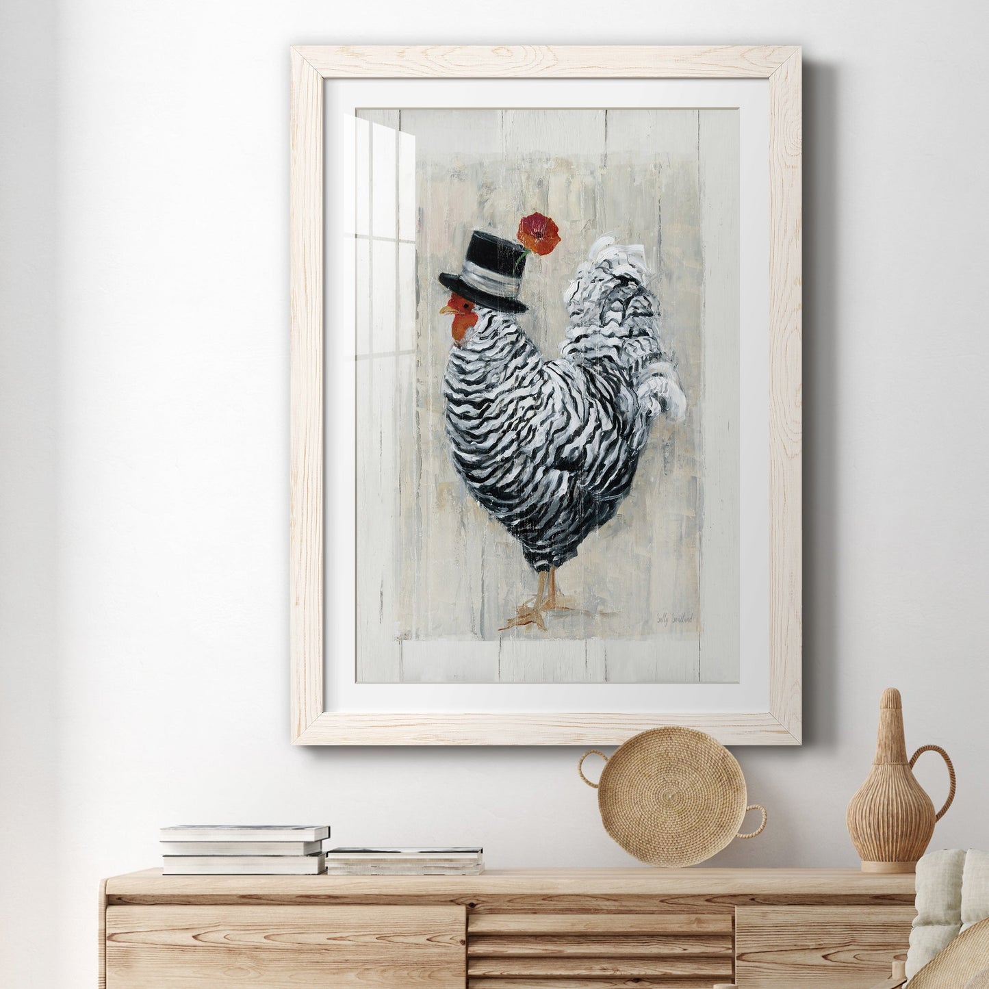 Sunday Best Rooster - Premium Framed Print - Distressed Barnwood Frame - Ready to Hang