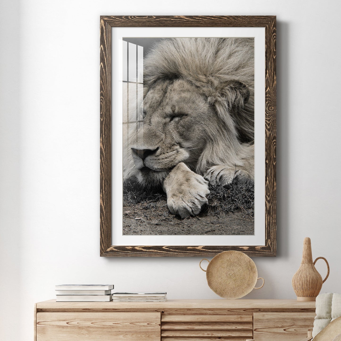 Sleepy Afternoon in Masai Mara - Premium Framed Print - Distressed Barnwood Frame - Ready to Hang