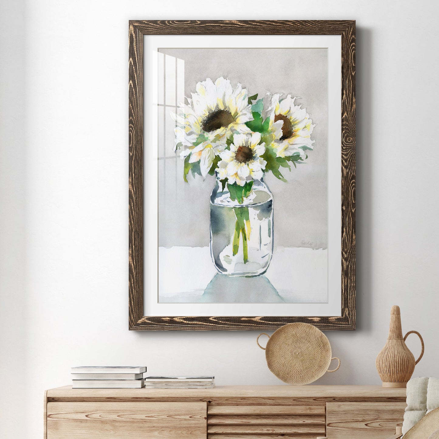 Sunflower II - Premium Framed Print - Distressed Barnwood Frame - Ready to Hang