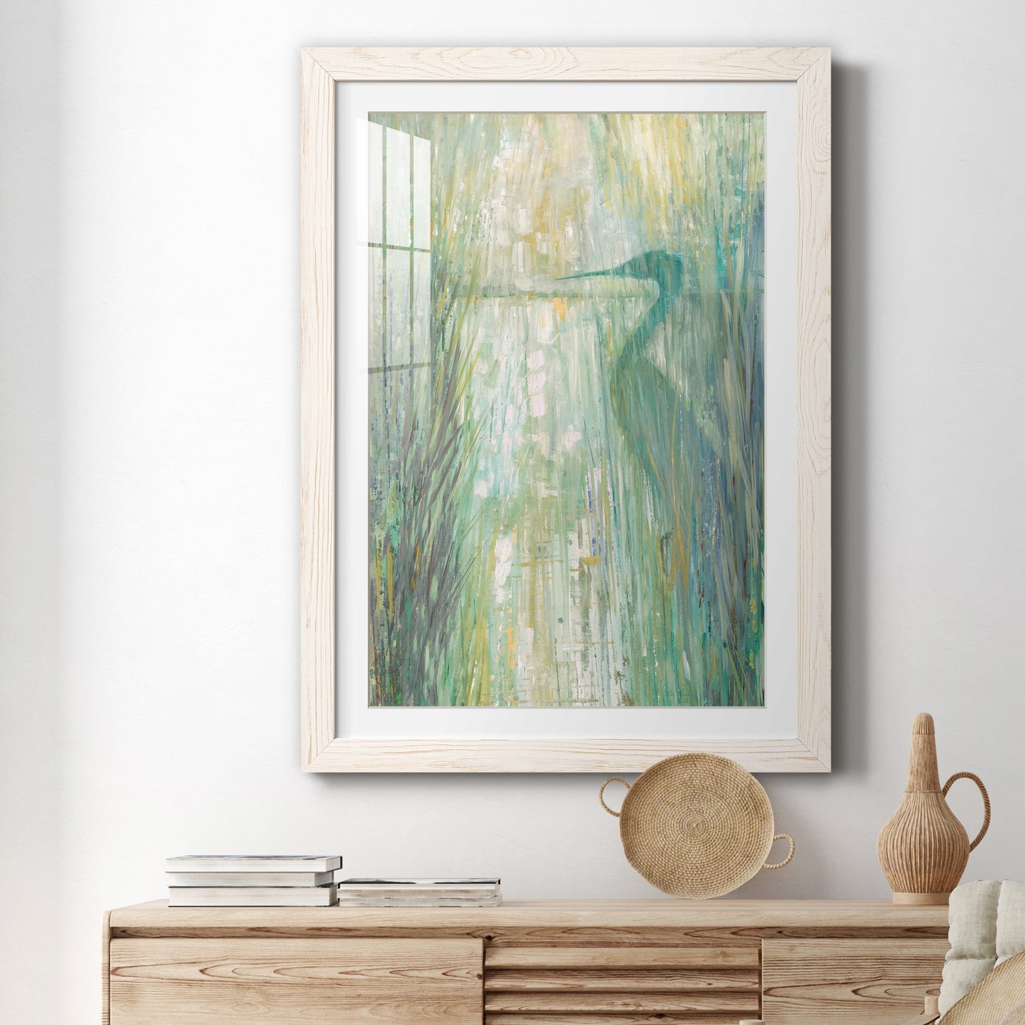 Morning Egret II - Premium Framed Print - Distressed Barnwood Frame - Ready to Hang