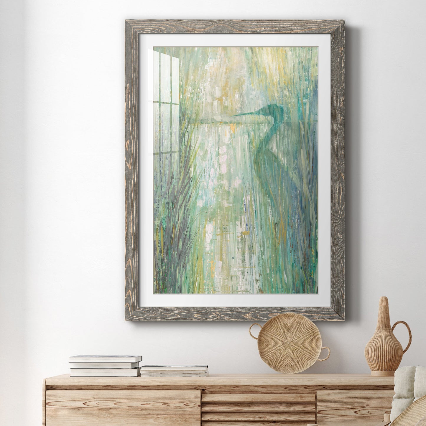 Morning Egret II - Premium Framed Print - Distressed Barnwood Frame - Ready to Hang