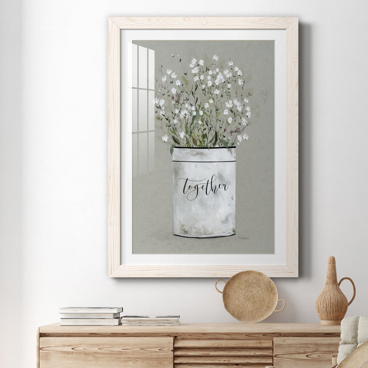 Bouquet of Grace Bucket Together - Premium Framed Print - Distressed Barnwood Frame - Ready to Hang