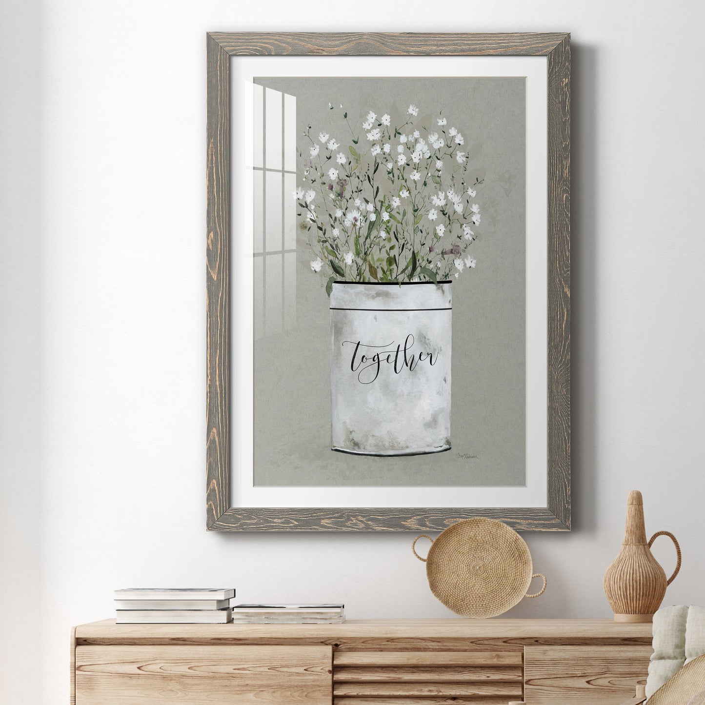 Bouquet of Grace Bucket Together - Premium Framed Print - Distressed Barnwood Frame - Ready to Hang