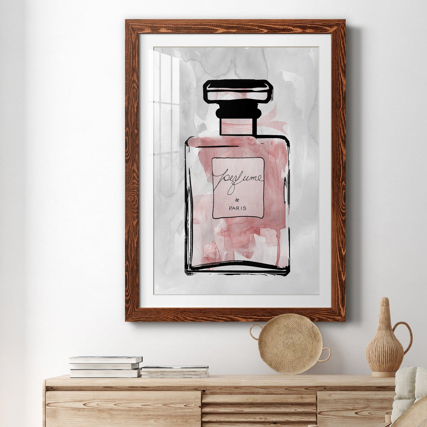 Blush Wash Perfume - Premium Framed Print - Distressed Barnwood Frame - Ready to Hang