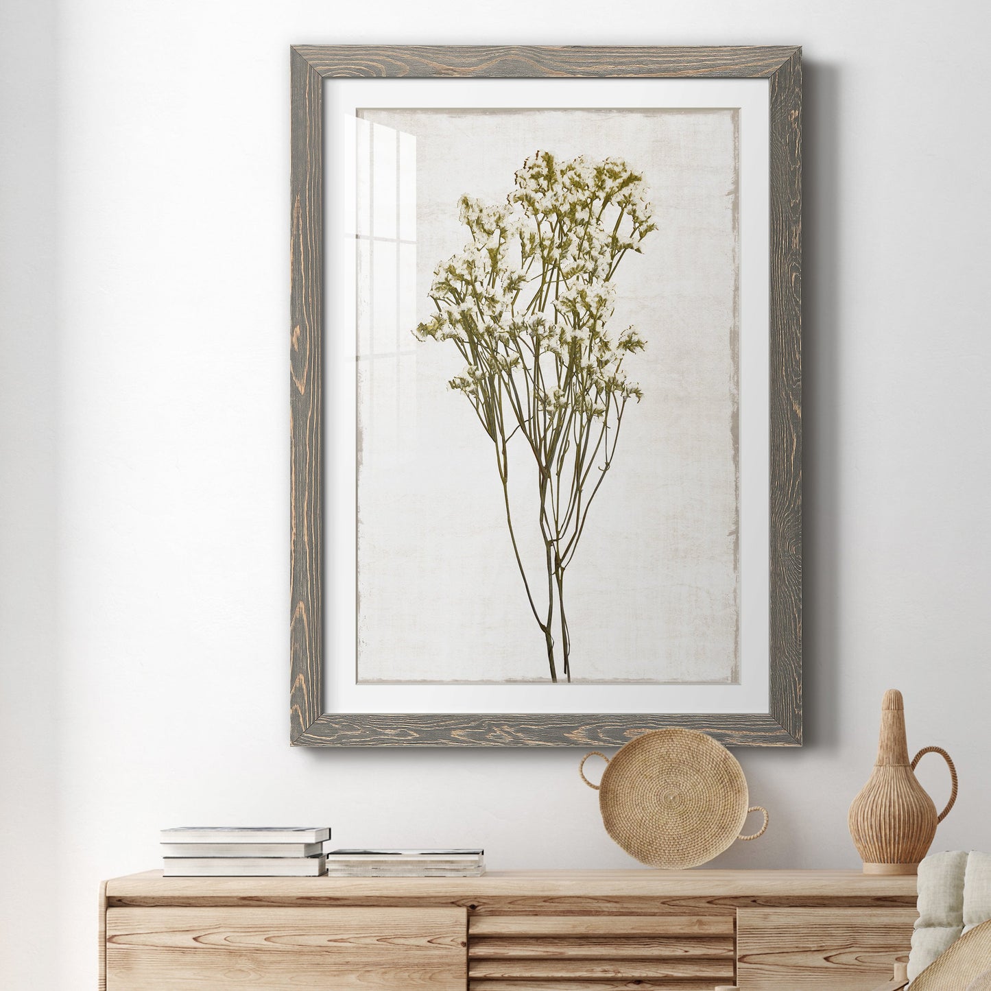 Farmhouse Pressed Flower II - Barnwood Framed Art Print