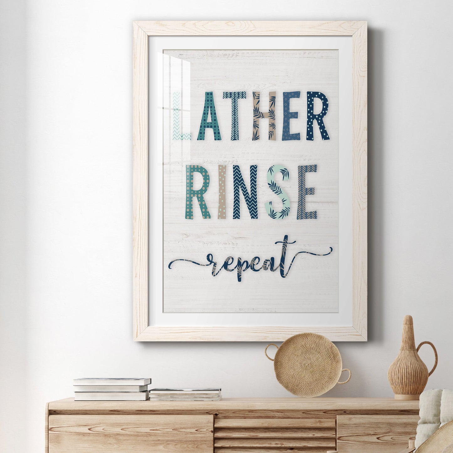 Lather Rinse Repeat - Premium Framed Print - Distressed Barnwood Frame - Ready to Hang