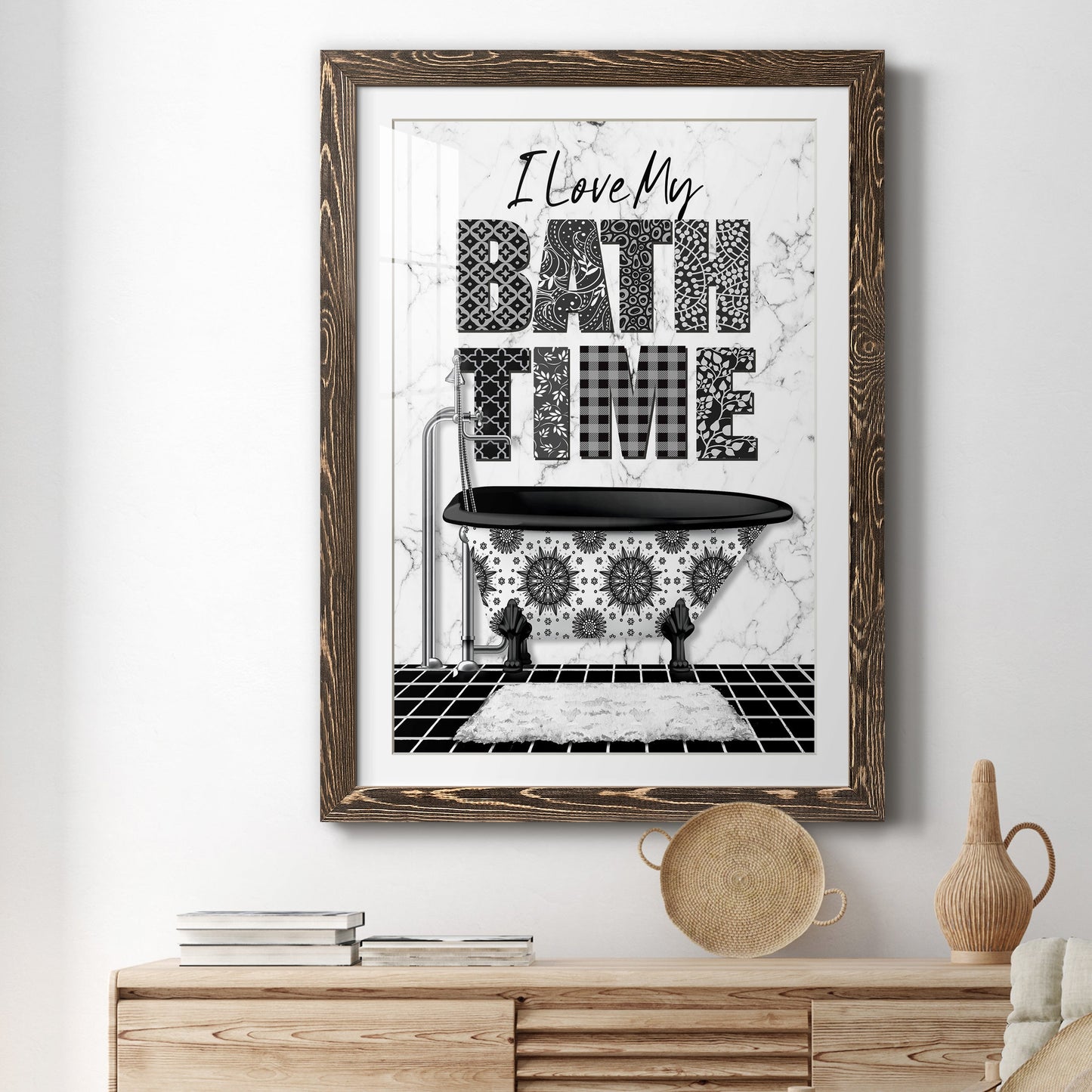 Bath Time - Premium Framed Print - Distressed Barnwood Frame - Ready to Hang