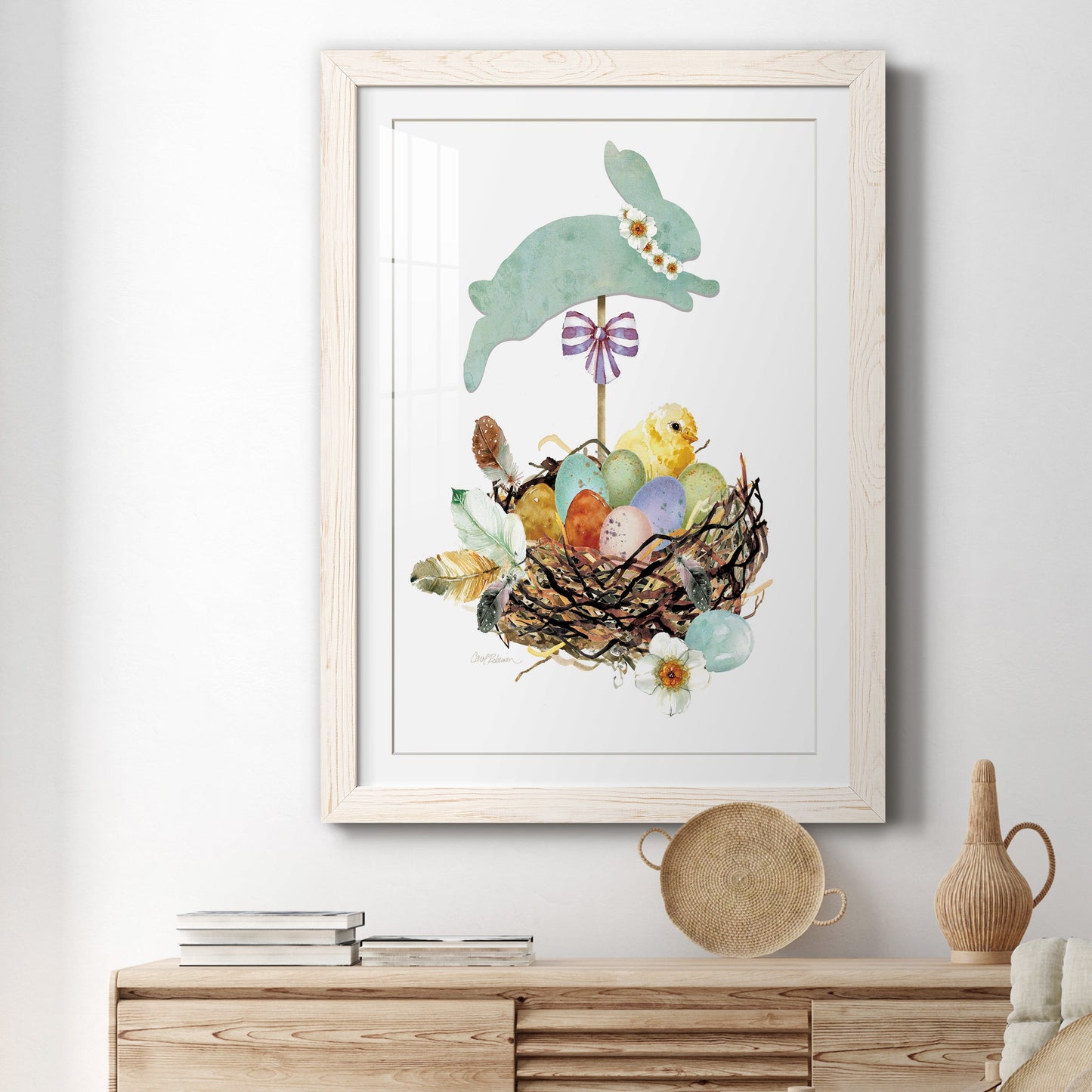 Bunny Hop - Premium Framed Print - Distressed Barnwood Frame - Ready to Hang