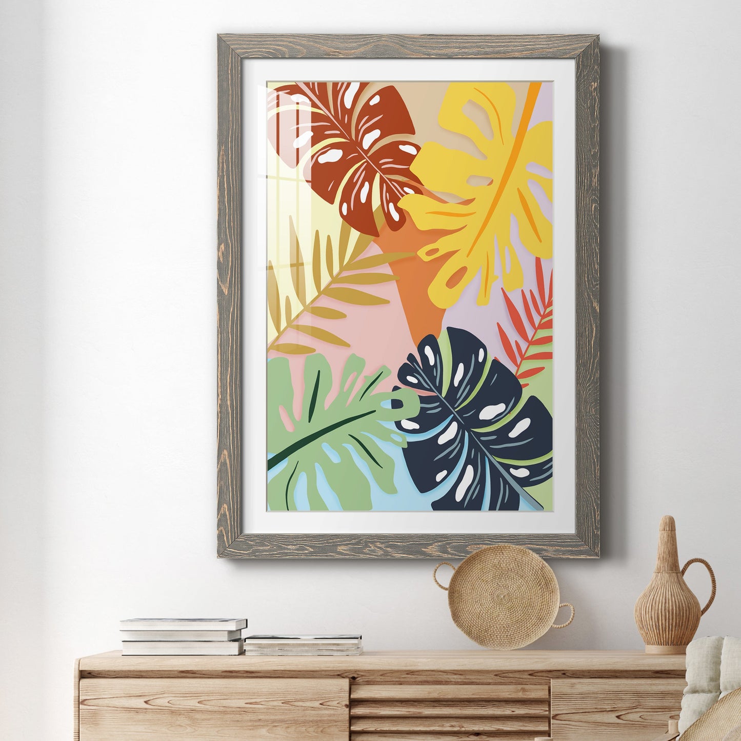 Tropical Foliage II - Premium Framed Print - Distressed Barnwood Frame - Ready to Hang