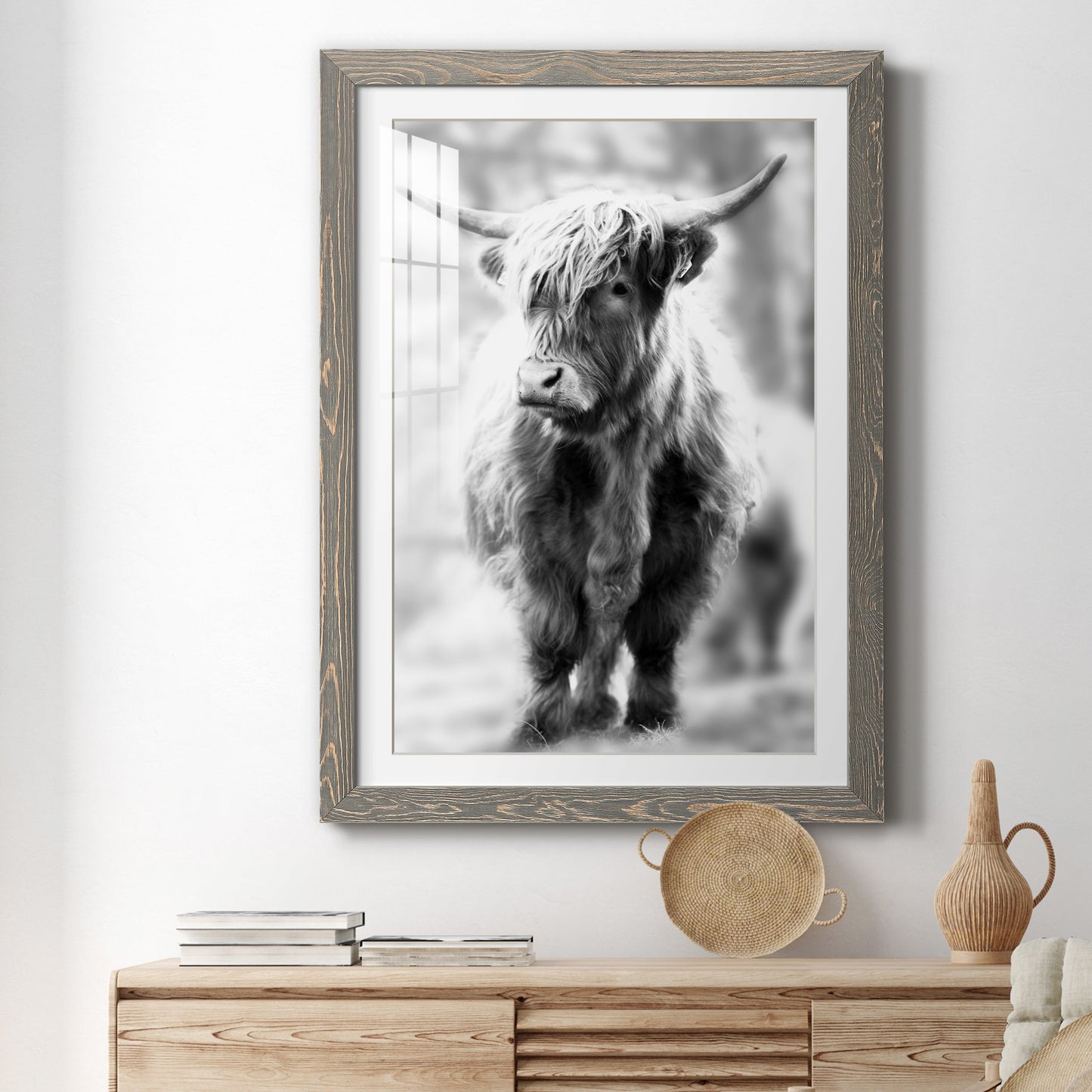 Yorkshire Highland - Premium Framed Print - Distressed Barnwood Frame - Ready to Hang