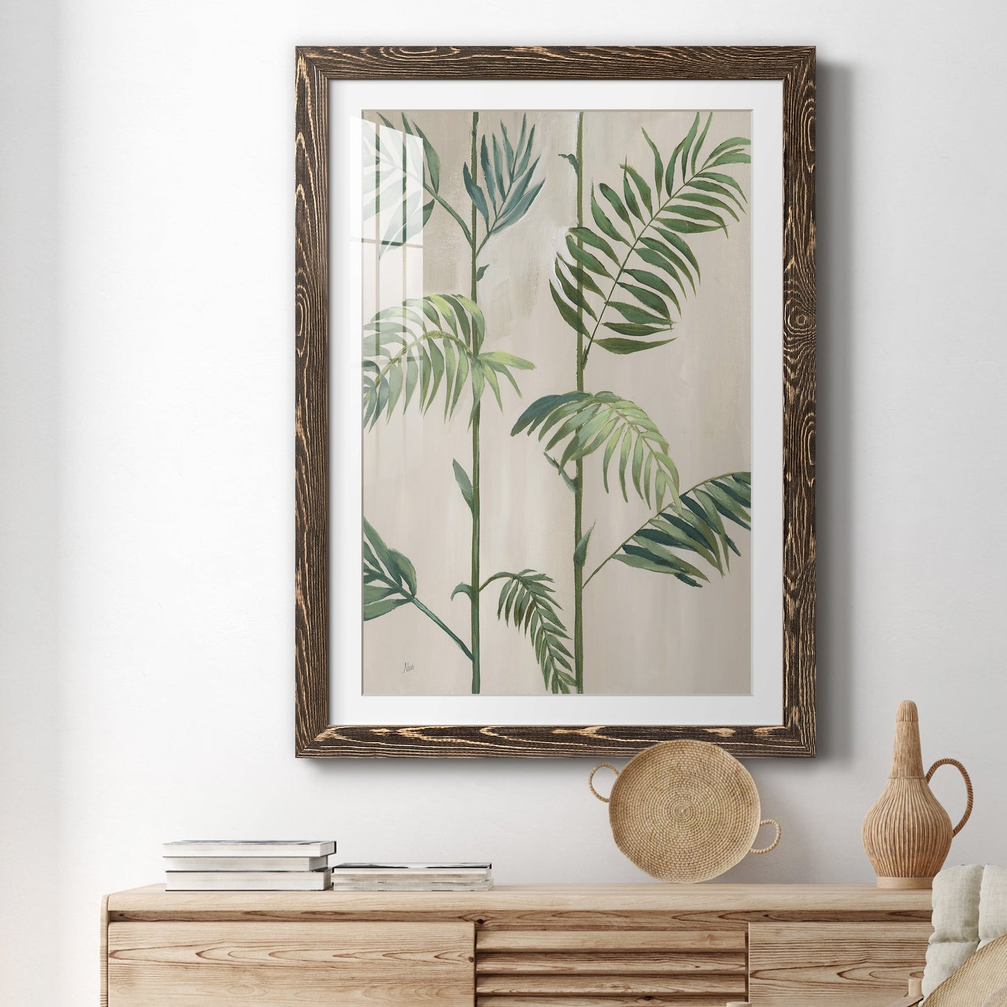 Modern Fronds I - Premium Framed Print - Distressed Barnwood Frame - Ready to Hang