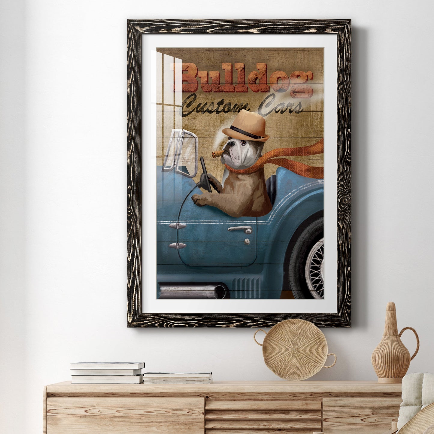 Bulldog Custom Cars - Premium Framed Print - Distressed Barnwood Frame - Ready to Hang