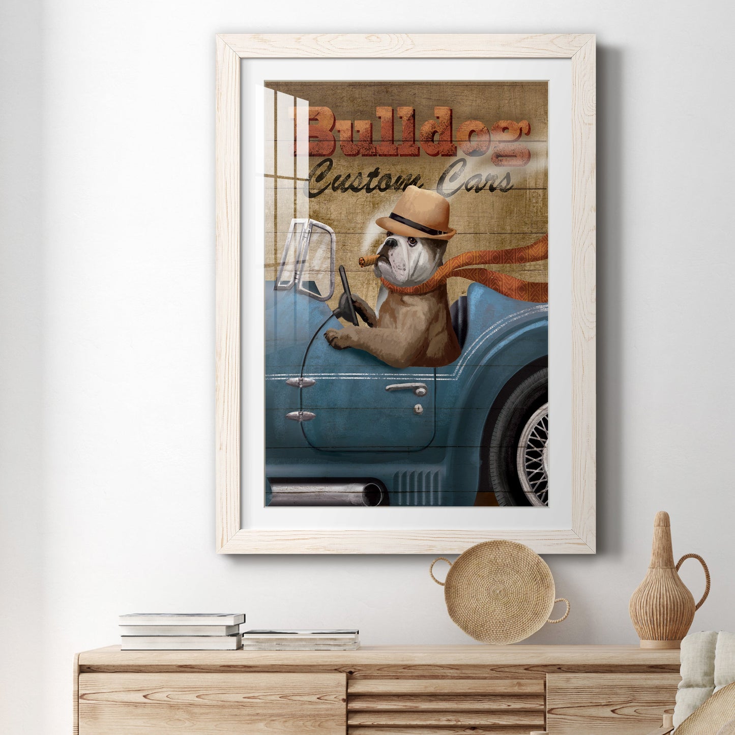 Bulldog Custom Cars - Premium Framed Print - Distressed Barnwood Frame - Ready to Hang