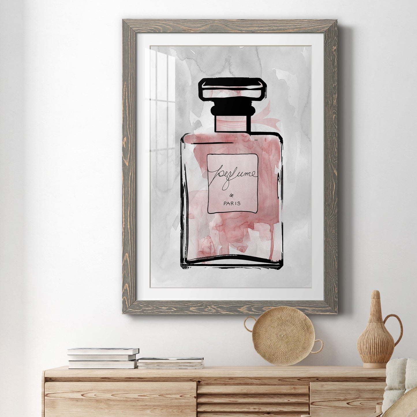 Blush Wash Perfume - Premium Framed Print - Distressed Barnwood Frame - Ready to Hang