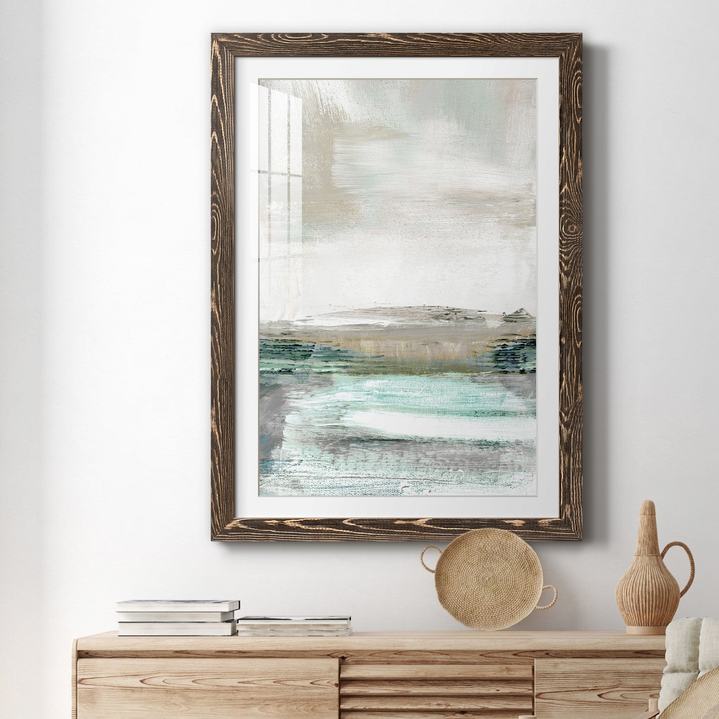 Summer Teal I - Premium Framed Print - Distressed Barnwood Frame - Ready to Hang