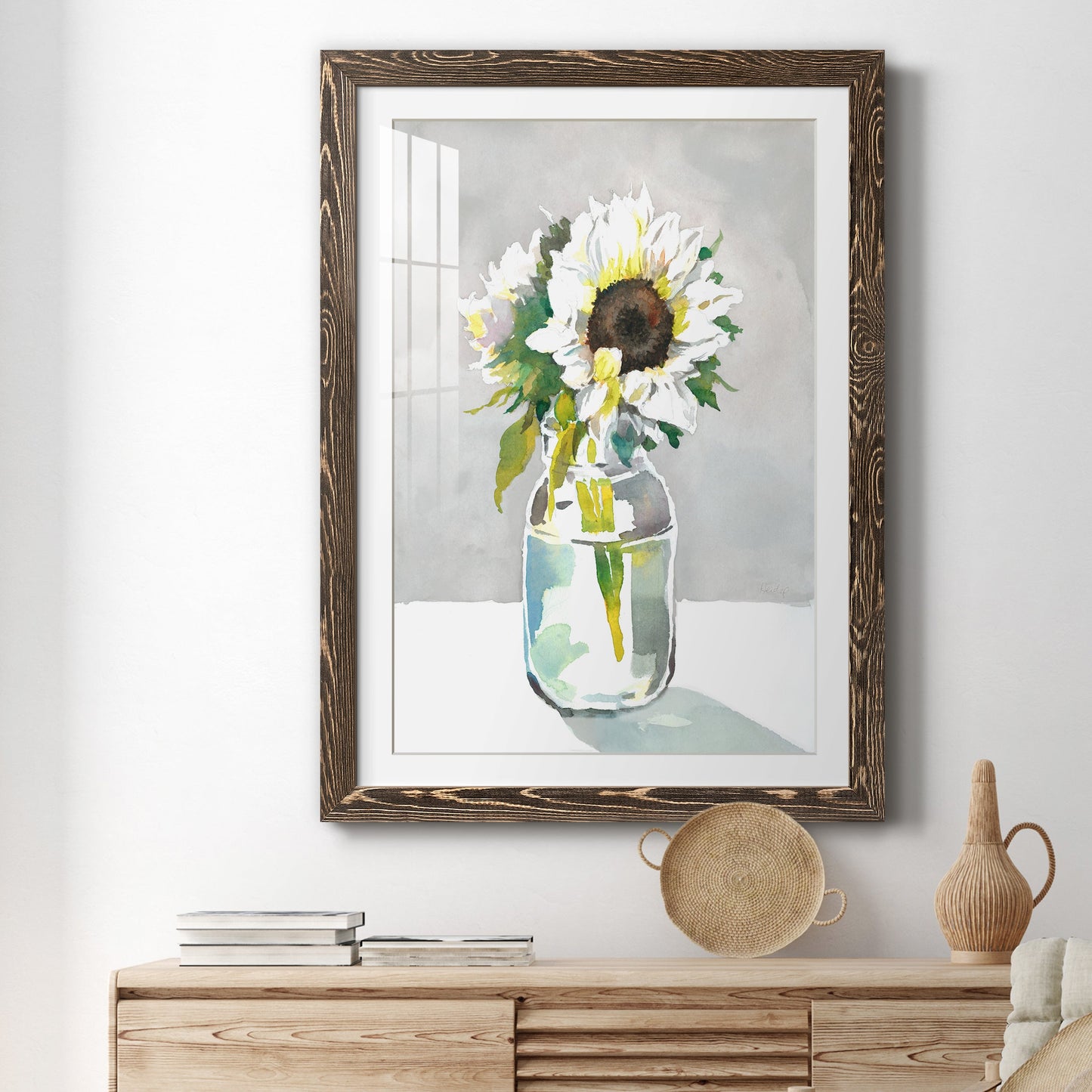 Sunflower I - Premium Framed Print - Distressed Barnwood Frame - Ready to Hang