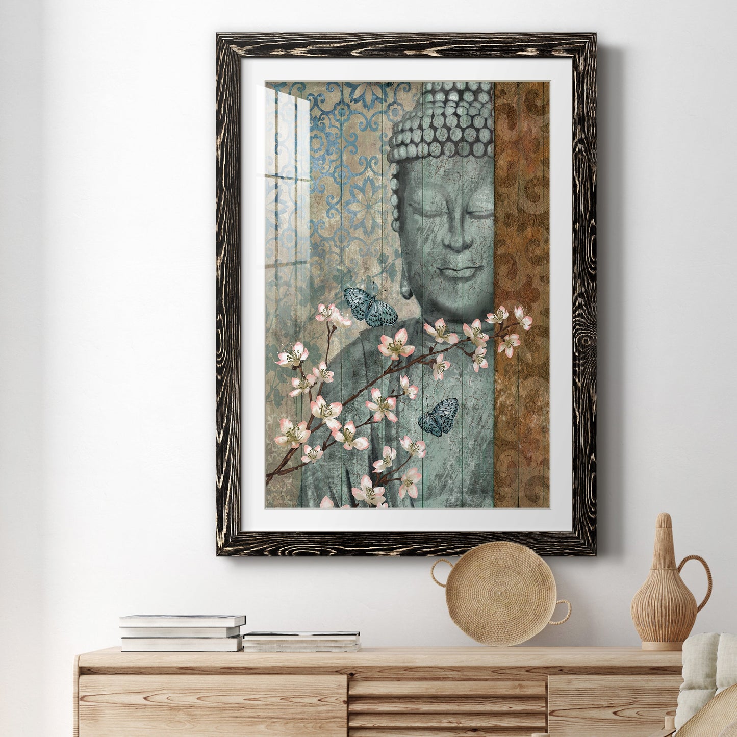 Buddha - Premium Framed Print - Distressed Barnwood Frame - Ready to Hang