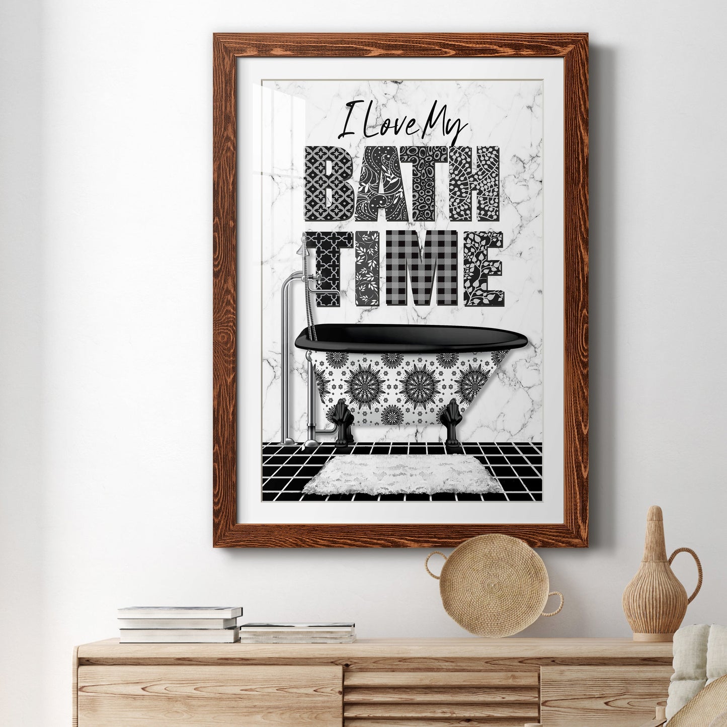 Bath Time - Premium Framed Print - Distressed Barnwood Frame - Ready to Hang