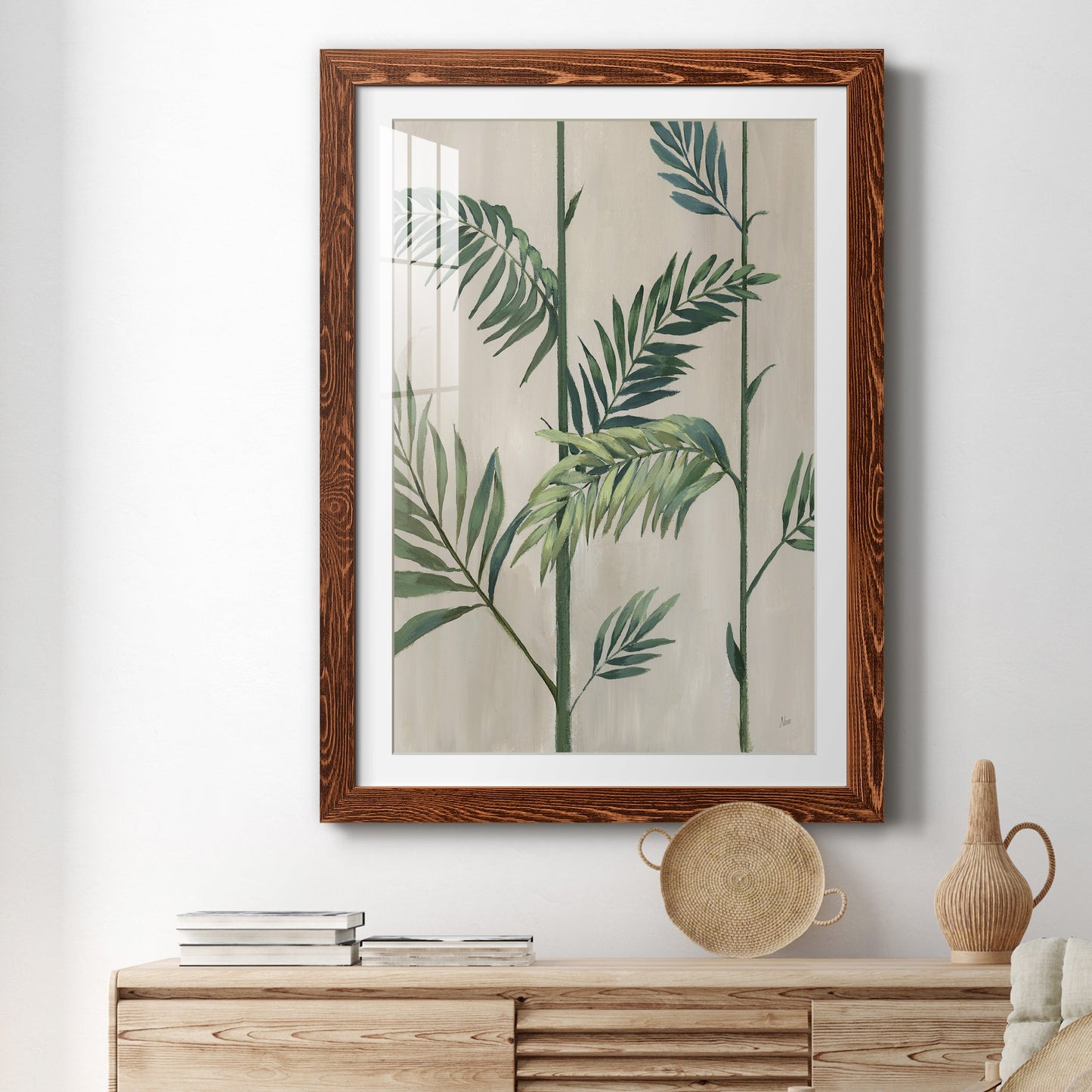 Modern Fronds II - Premium Framed Print - Distressed Barnwood Frame - Ready to Hang