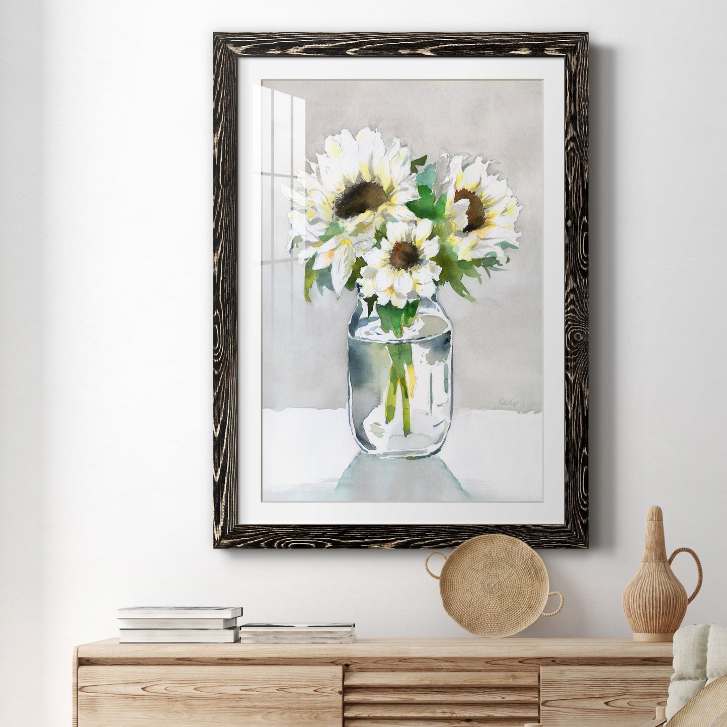 Sunflower II - Premium Framed Print - Distressed Barnwood Frame - Ready to Hang