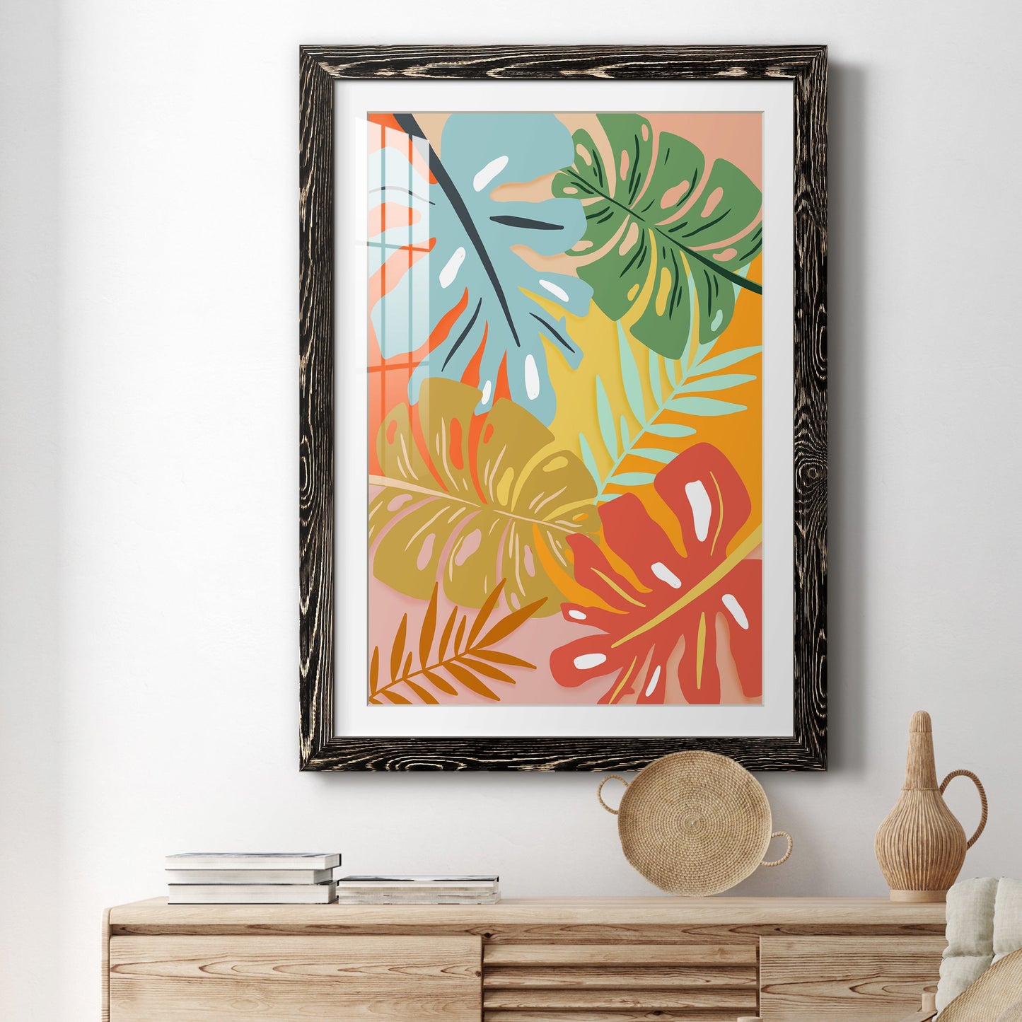 Tropical Foliage I - Premium Framed Print - Distressed Barnwood Frame - Ready to Hang