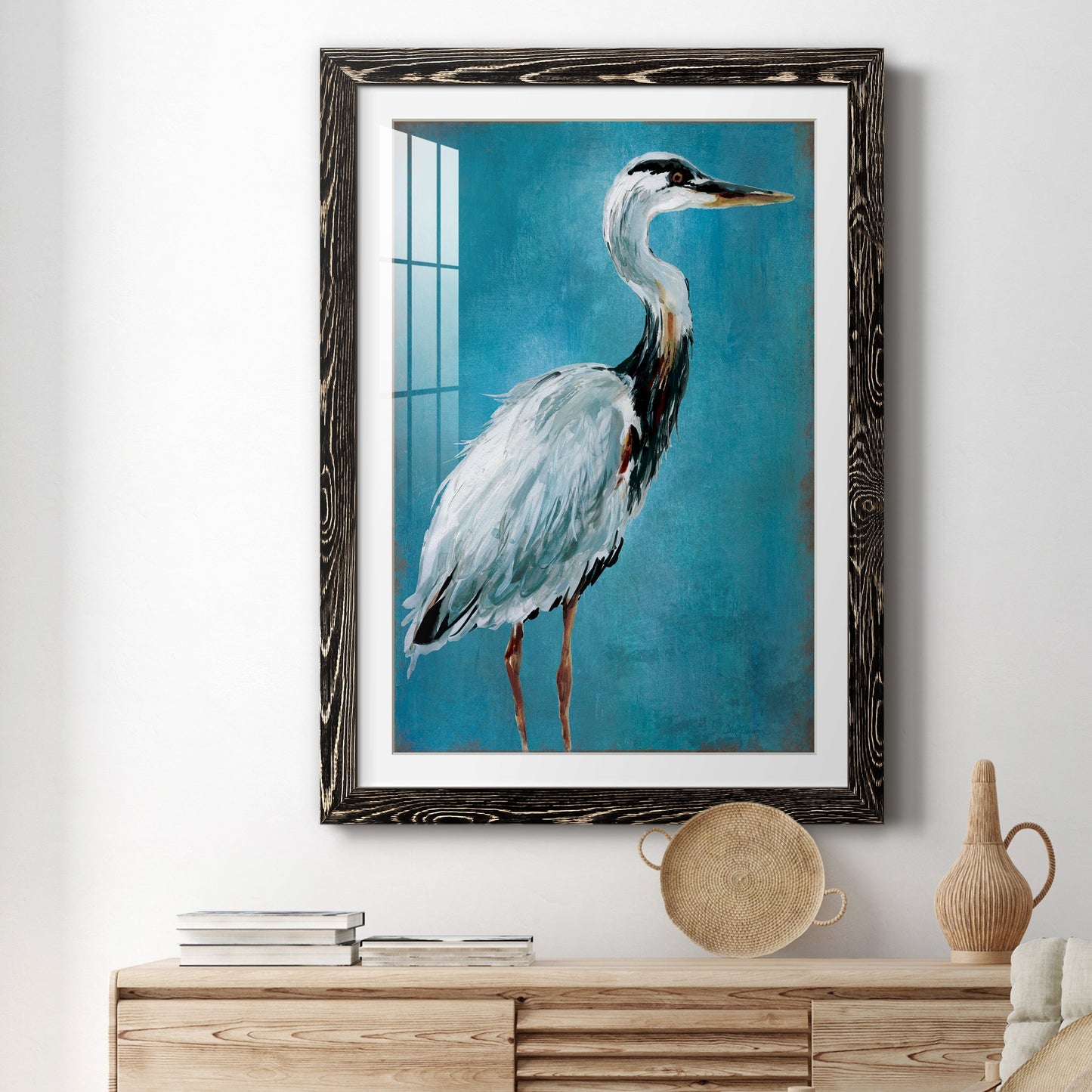 Great Blue Heron I - Premium Framed Print - Distressed Barnwood Frame - Ready to Hang