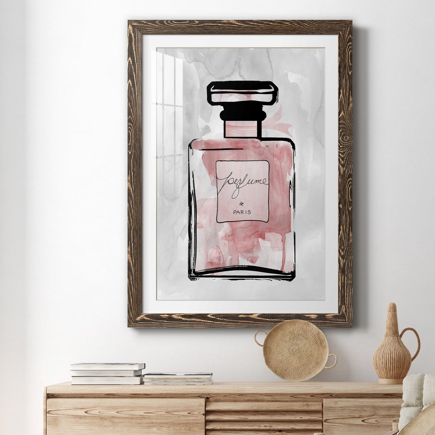 Blush Wash Perfume - Premium Framed Print - Distressed Barnwood Frame - Ready to Hang