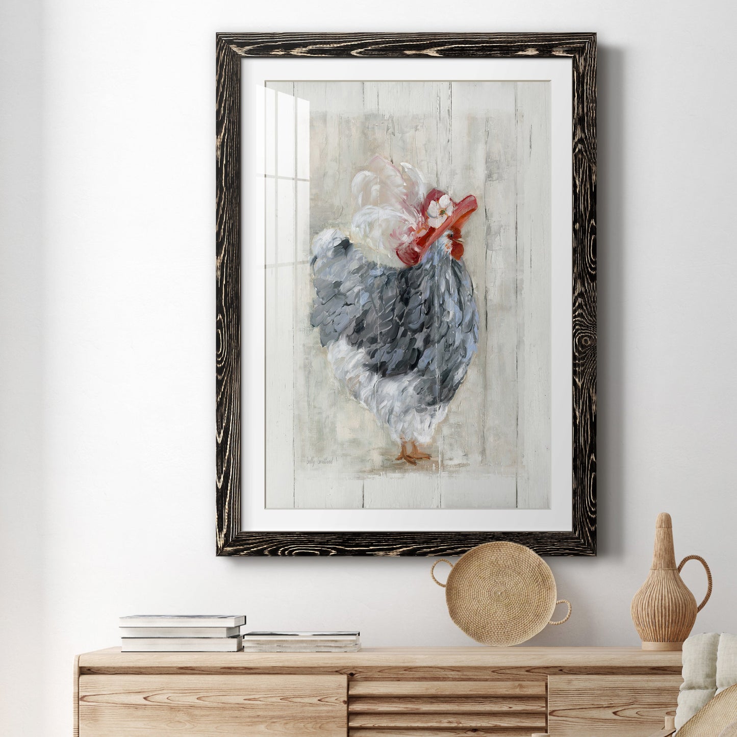 Sunday Best Hen - Premium Framed Print - Distressed Barnwood Frame - Ready to Hang