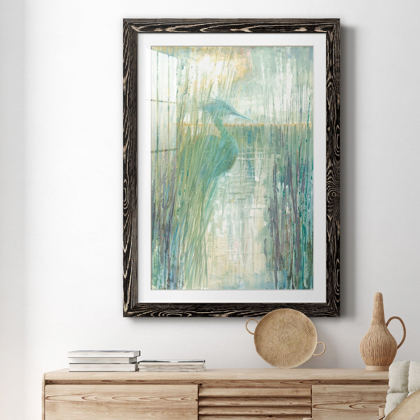 Morning Egret I - Premium Framed Print - Distressed Barnwood Frame - Ready to Hang