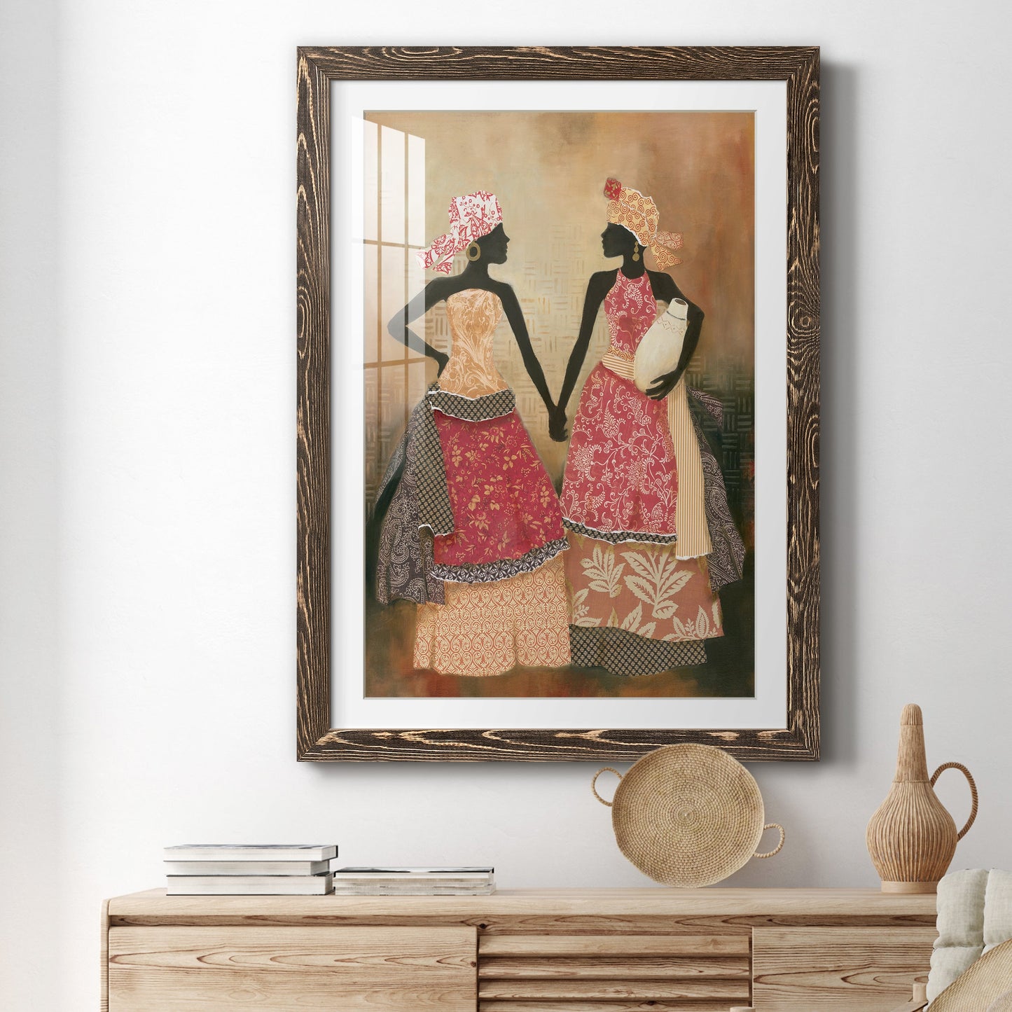 Village Women I - Premium Framed Print - Distressed Barnwood Frame - Ready to Hang