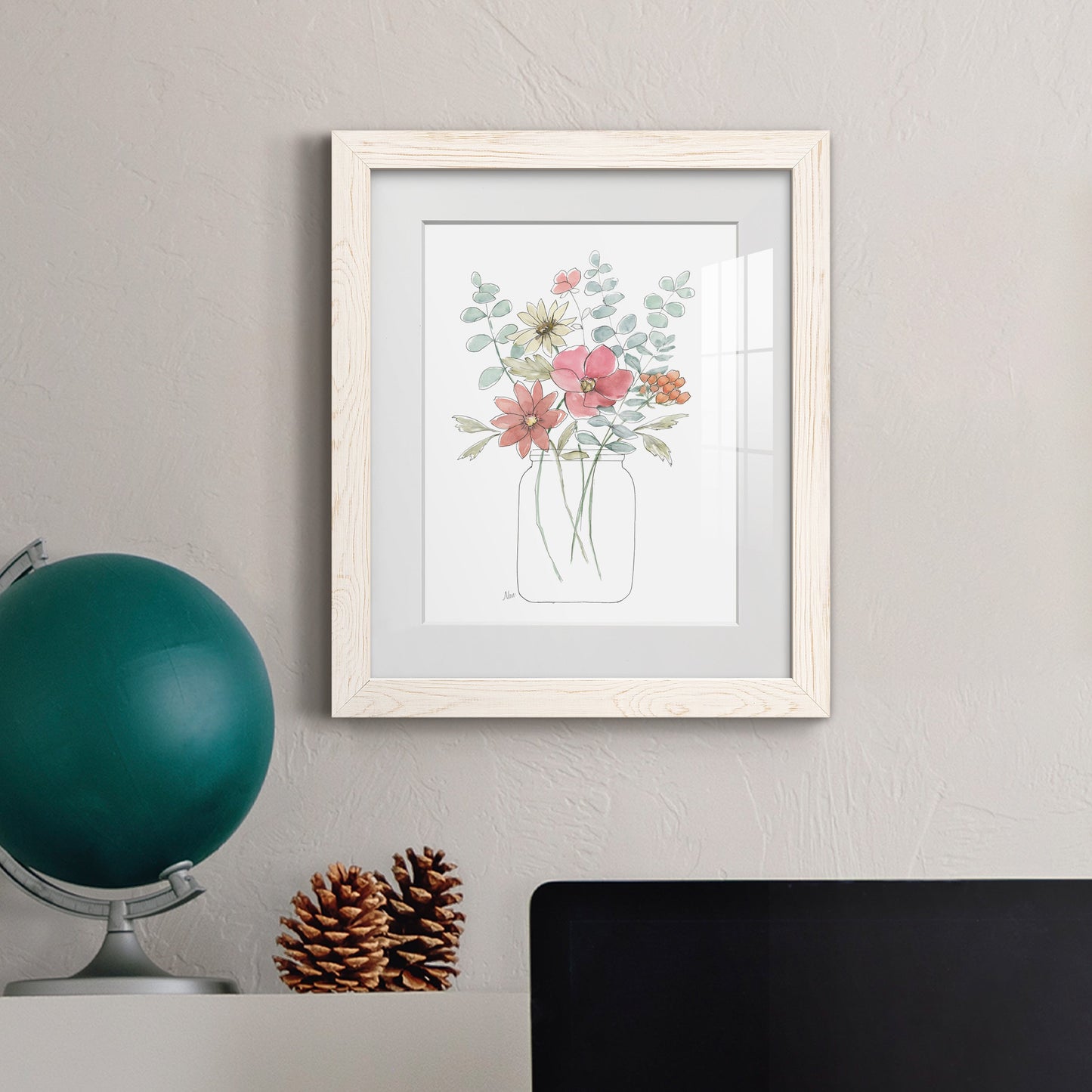 Whimsical Wildflowers II - Premium Framed Print - Distressed Barnwood Frame - Ready to Hang