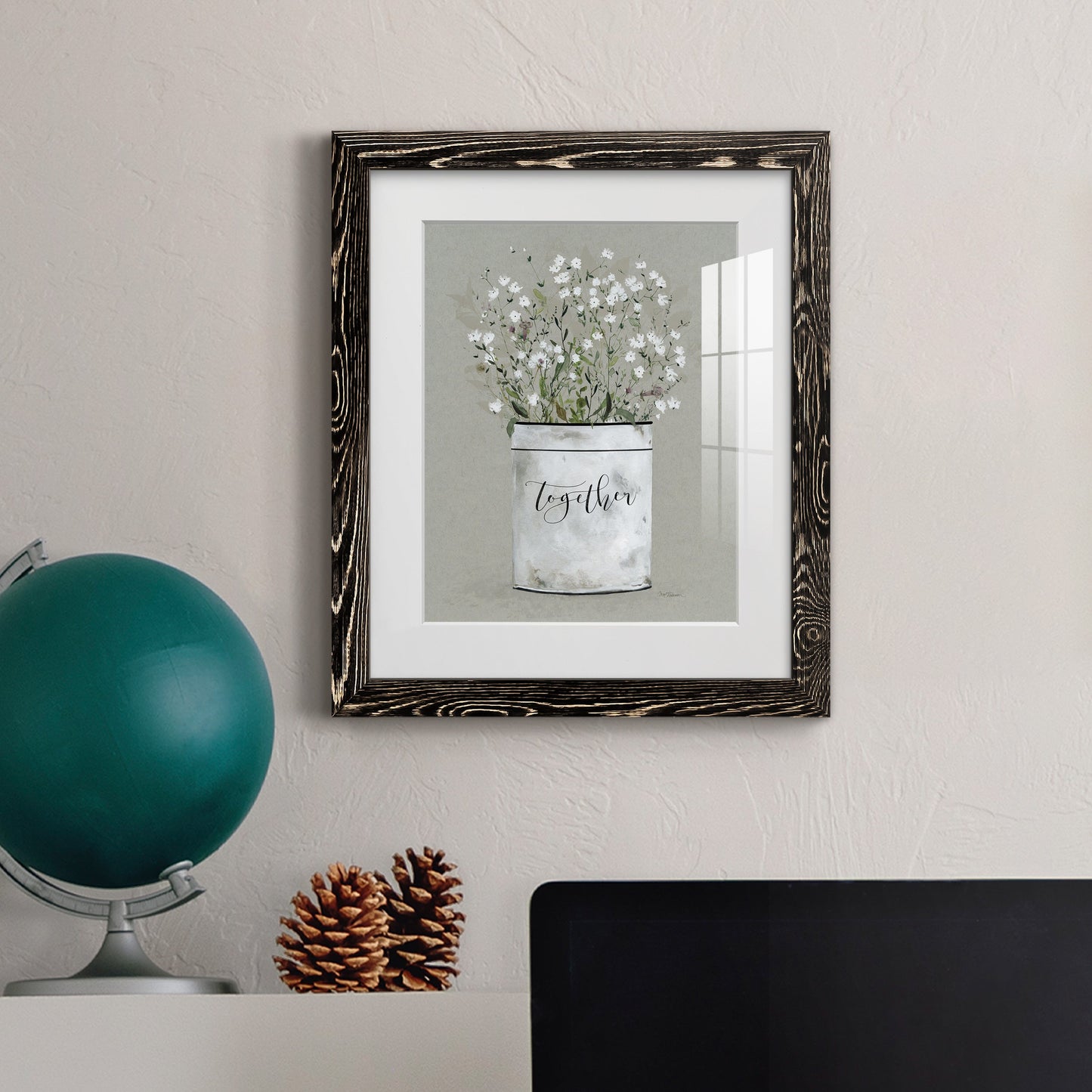 Bouquet of Grace Bucket Together - Premium Framed Print - Distressed Barnwood Frame - Ready to Hang