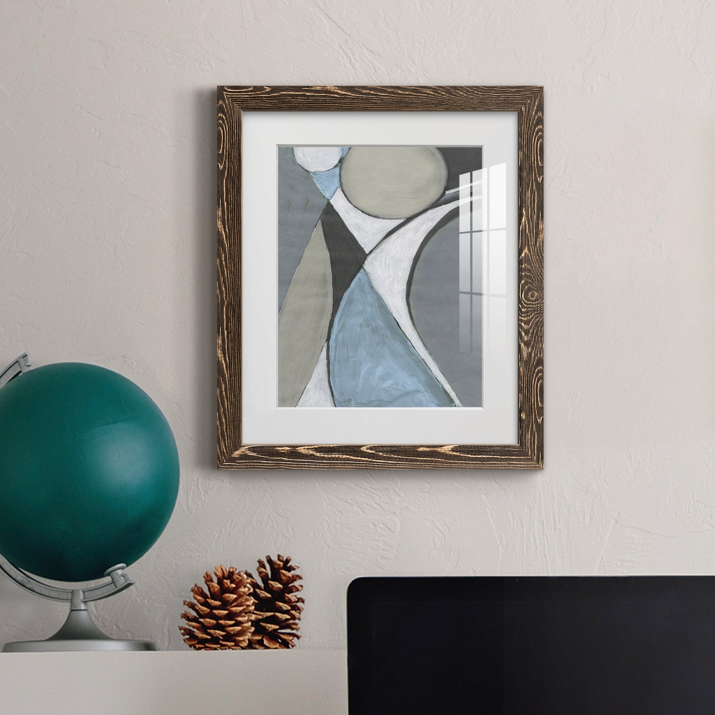 A Soft Jeweled Geometric II - Premium Framed Print - Distressed Barnwood Frame - Ready to Hang