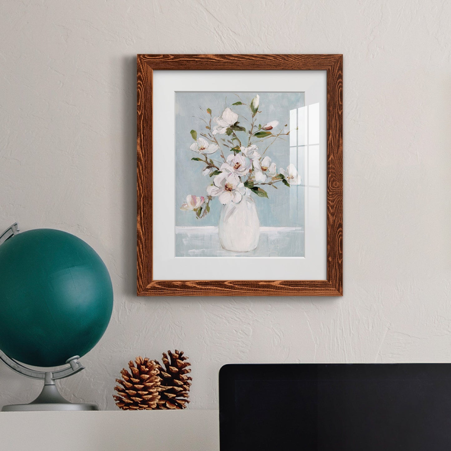 Magnolia Charm - Premium Framed Print - Distressed Barnwood Frame - Ready to Hang