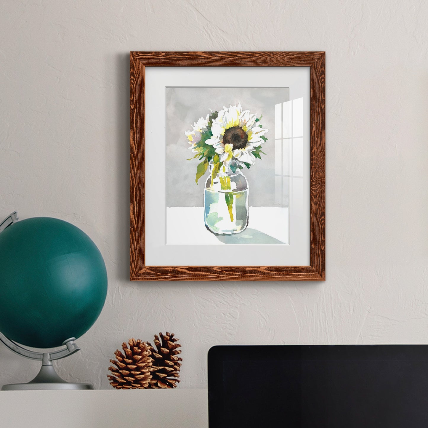 Sunflower I - Premium Framed Print - Distressed Barnwood Frame - Ready to Hang