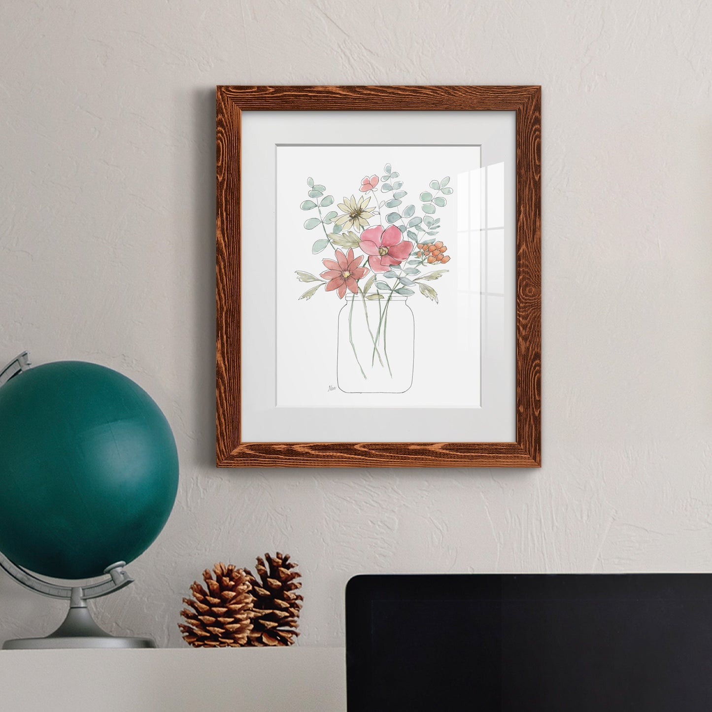 Whimsical Wildflowers II - Premium Framed Print - Distressed Barnwood Frame - Ready to Hang