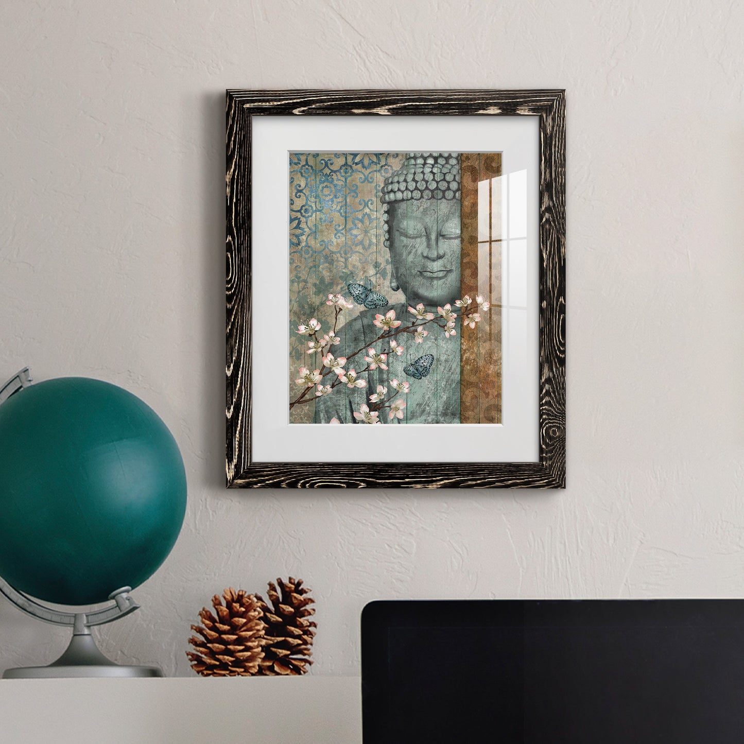 Buddha - Premium Framed Print - Distressed Barnwood Frame - Ready to Hang