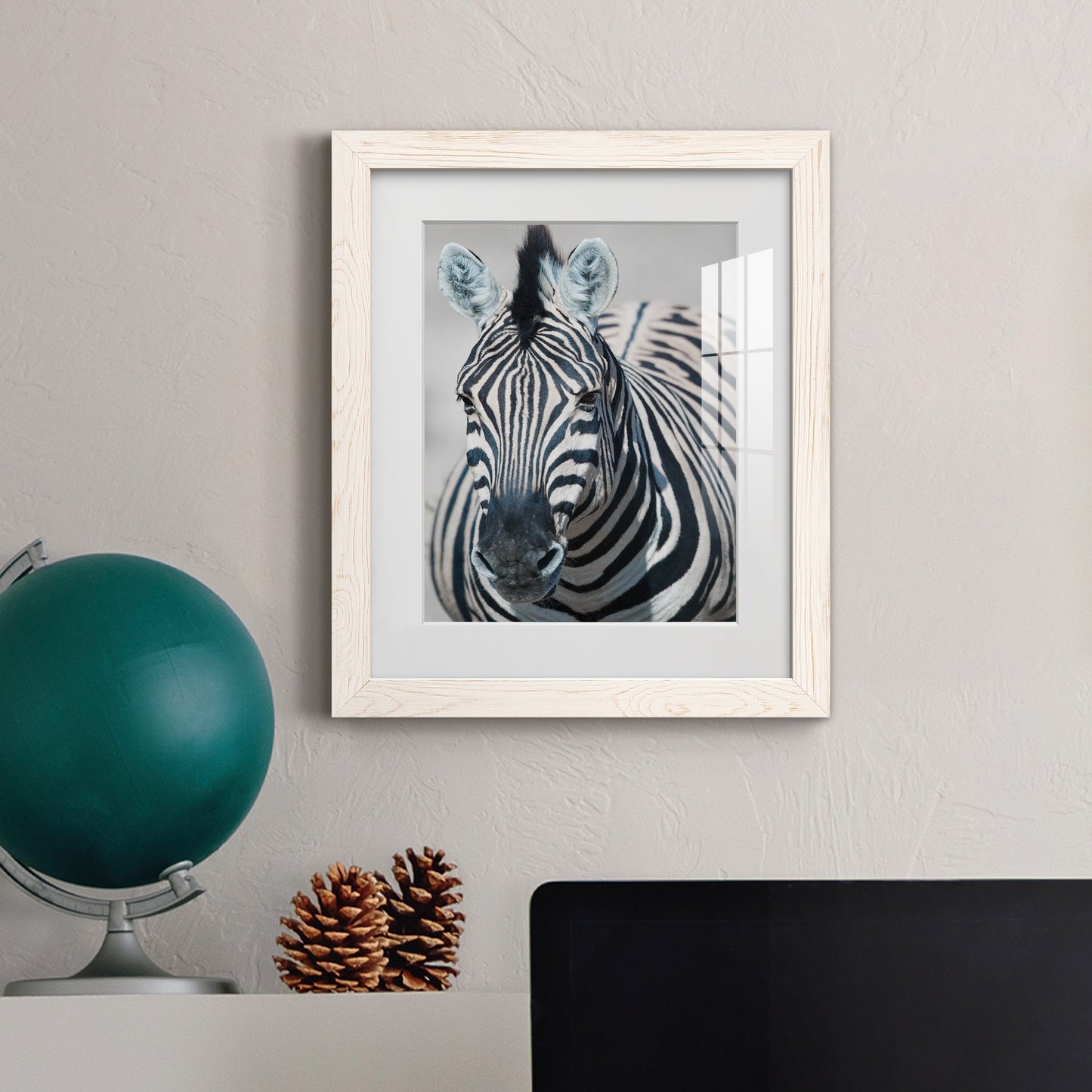 Namibia Zebra - Premium Framed Print - Distressed Barnwood Frame - Ready to Hang