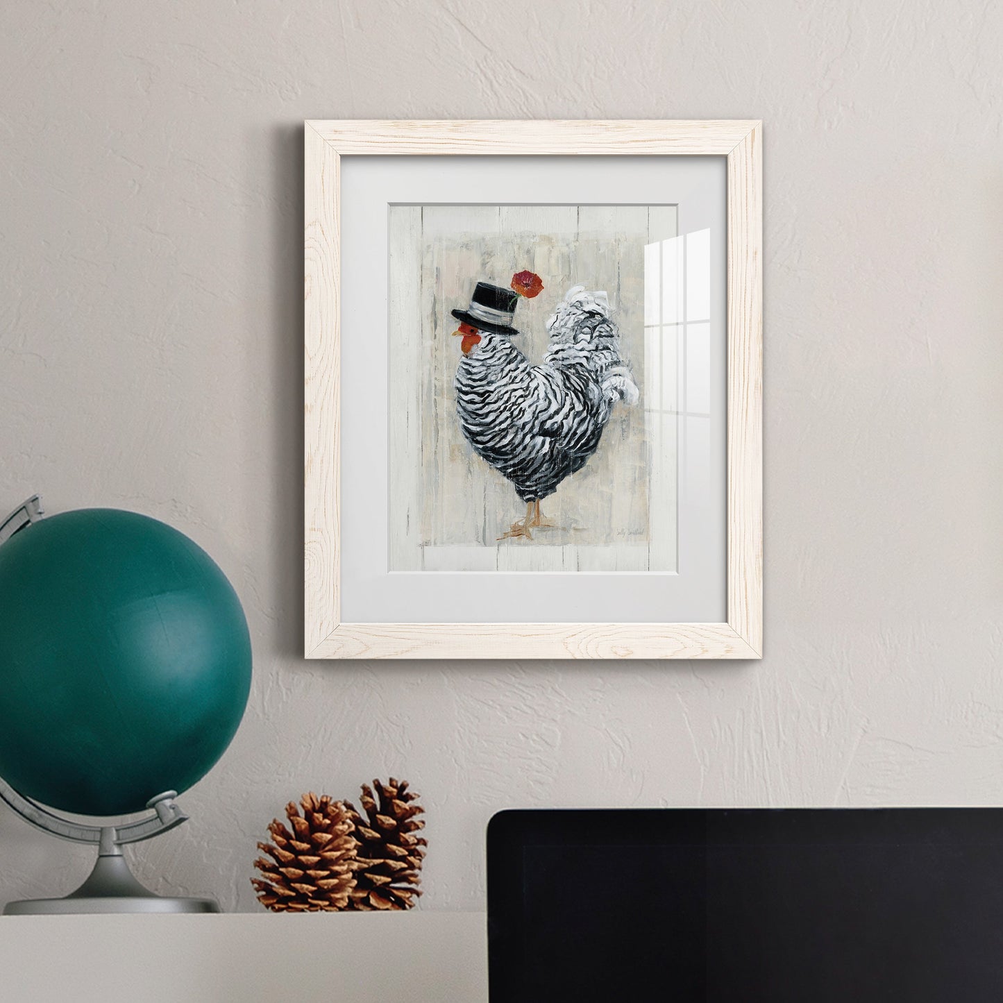 Sunday Best Rooster - Premium Framed Print - Distressed Barnwood Frame - Ready to Hang