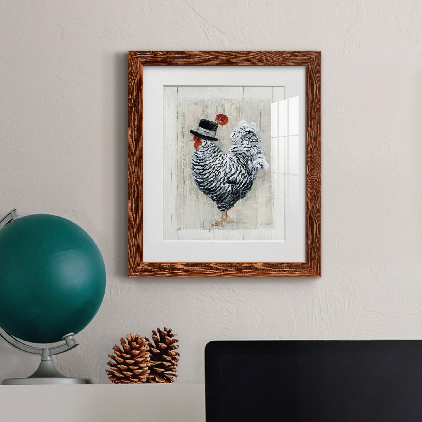 Sunday Best Rooster - Premium Framed Print - Distressed Barnwood Frame - Ready to Hang