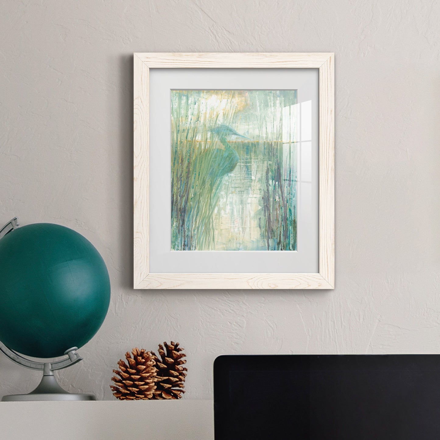 Morning Egret I - Premium Framed Print - Distressed Barnwood Frame - Ready to Hang