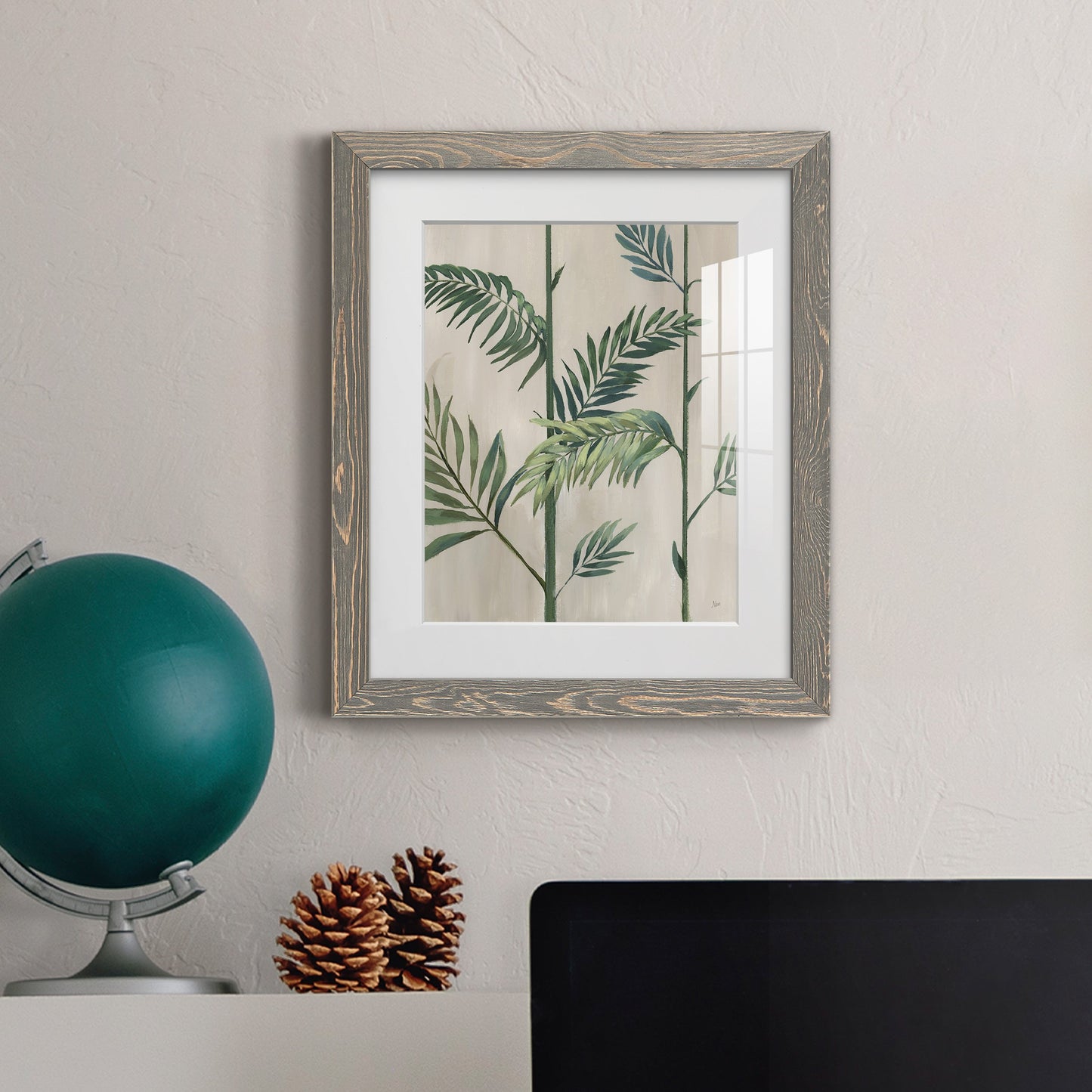 Modern Fronds II - Premium Framed Print - Distressed Barnwood Frame - Ready to Hang