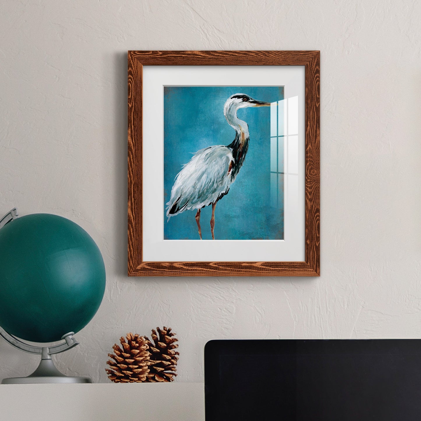 Great Blue Heron I - Premium Framed Print - Distressed Barnwood Frame - Ready to Hang