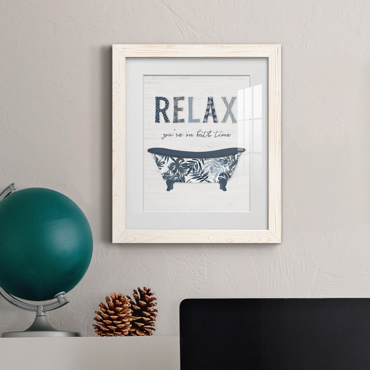 Palm Bath I - Barnwood Framed Art Print