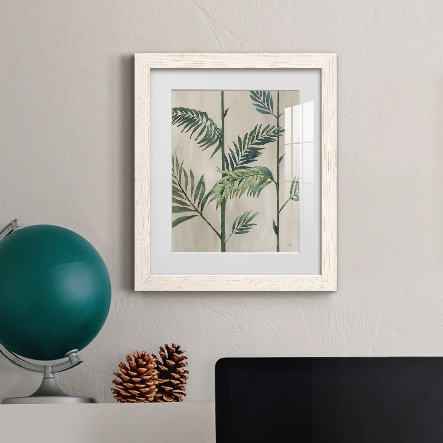 Modern Fronds II - Premium Framed Print - Distressed Barnwood Frame - Ready to Hang