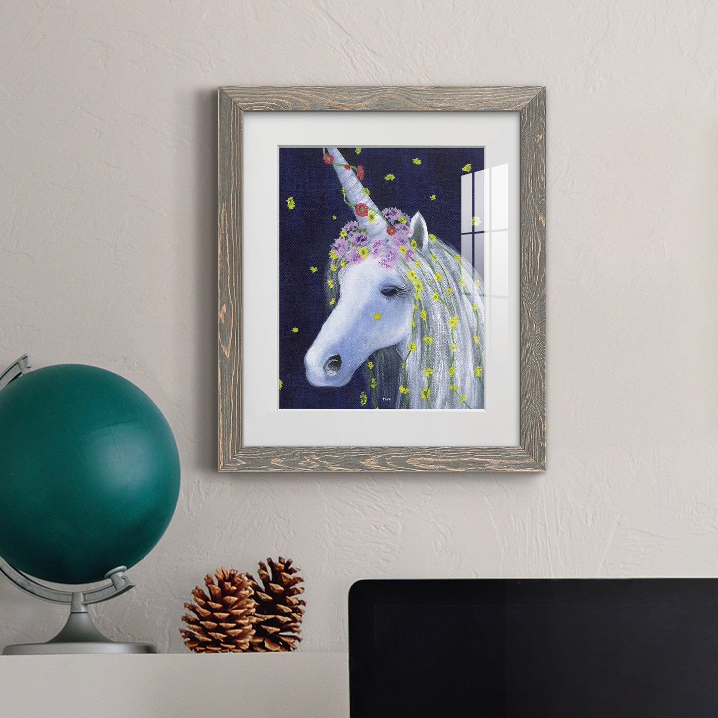 Unicorn IV - Premium Framed Print - Distressed Barnwood Frame - Ready to Hang